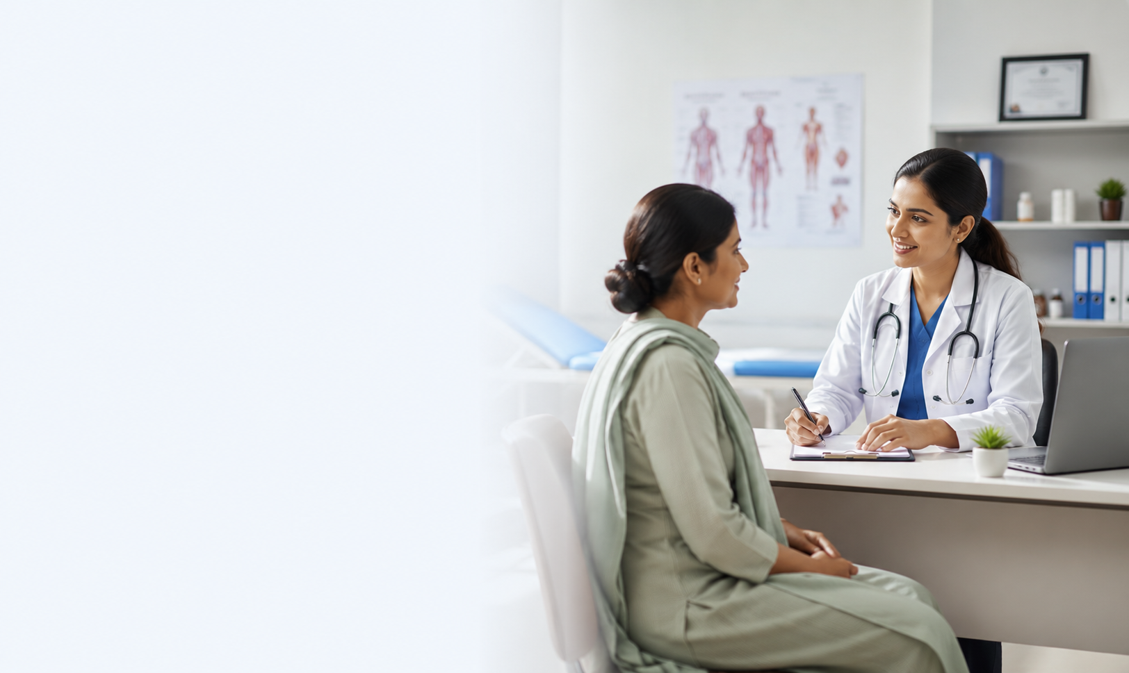 Indian doctor consulting a patient in a clinic